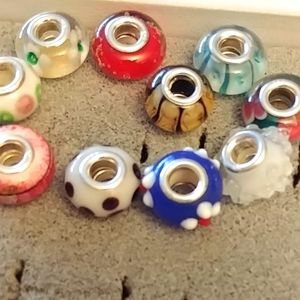 New 10 fancy glass beads.